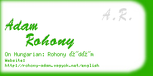 adam rohony business card